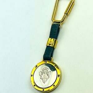 GUCCI: Gold, Silver Tone "GG" Logo Key Chain